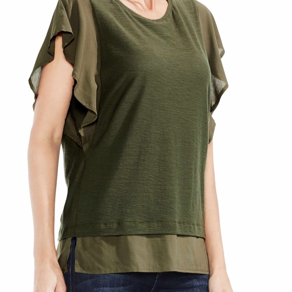 vince camuto flutter sleeve top